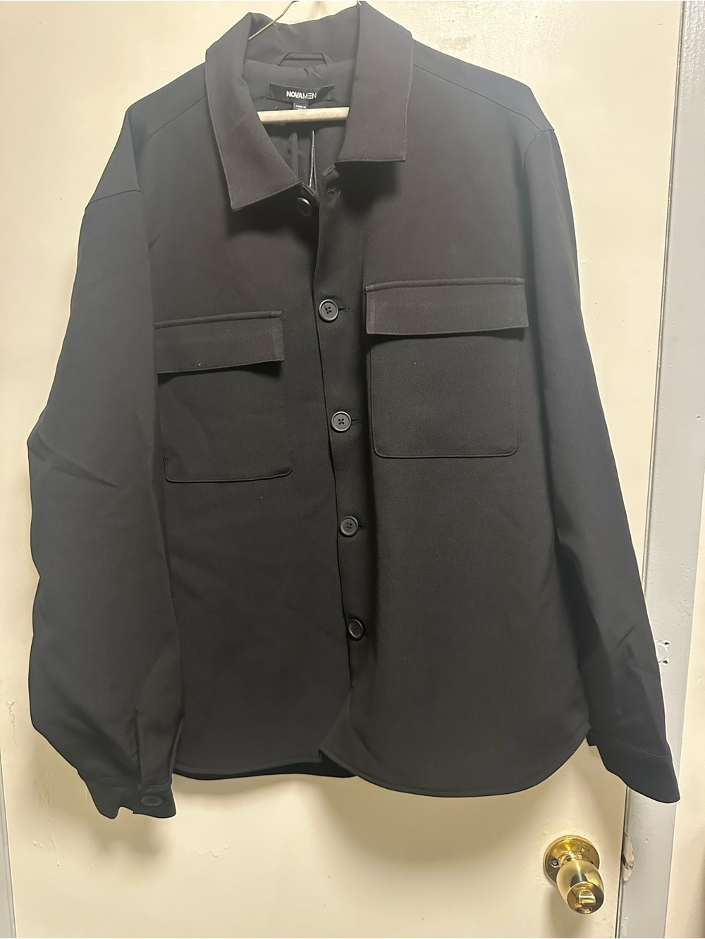Fashion Nova Black essential relaxed Overshirt with Flap Chest Pockets